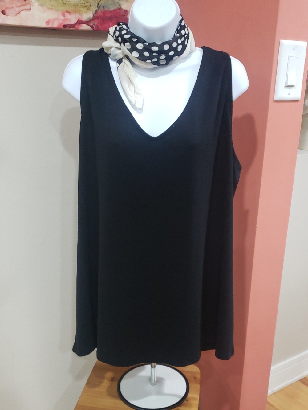 Lane Bryant Black V-Neck Tank Top, Size 26-28